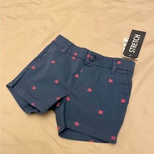New Navy Blue Baby’s Shorts with Pink Cats, 9-12M
